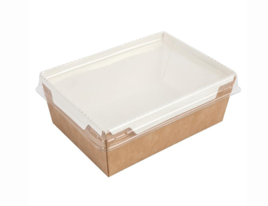 Hộp giấy kraft 1200ml màu vàng - trắng